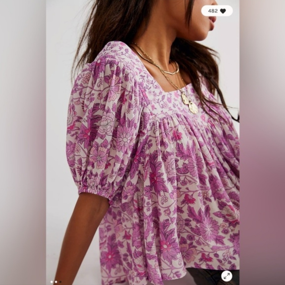 NWT Spell Mossy Short Sleeve Blouse Size S
